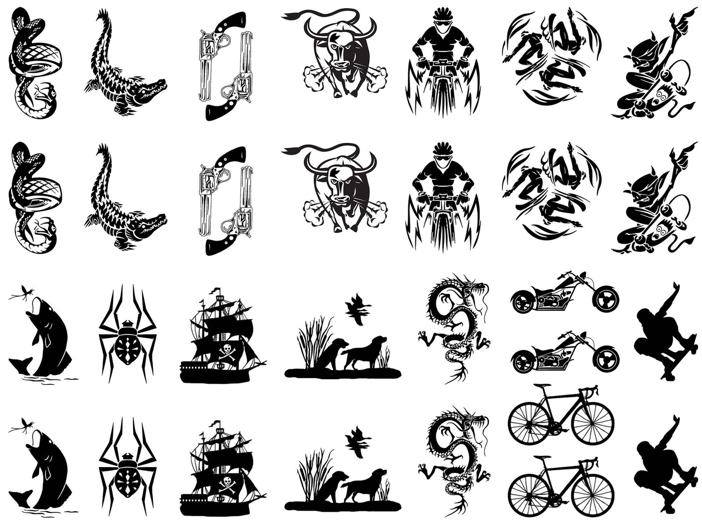 The Wild Collection 30 pcs 0.5 to 1 Inch Black Fused Glass Decals