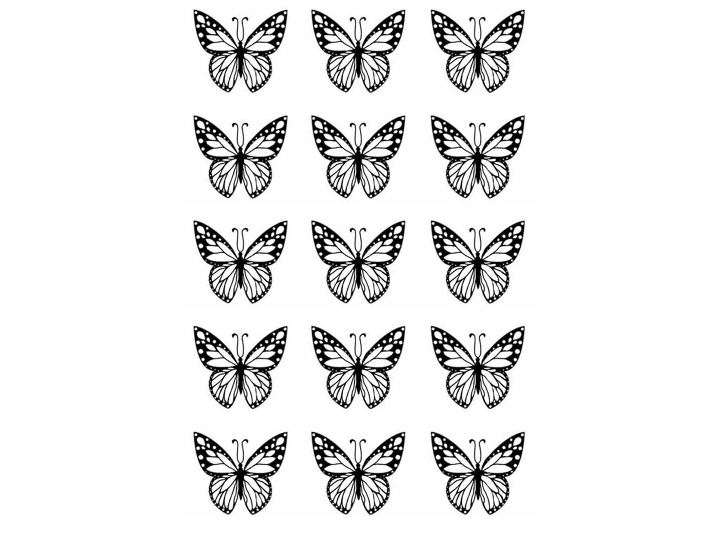 Butterfly Butterflies 15 Pcs 1 Inch Black Fused Glass Decals