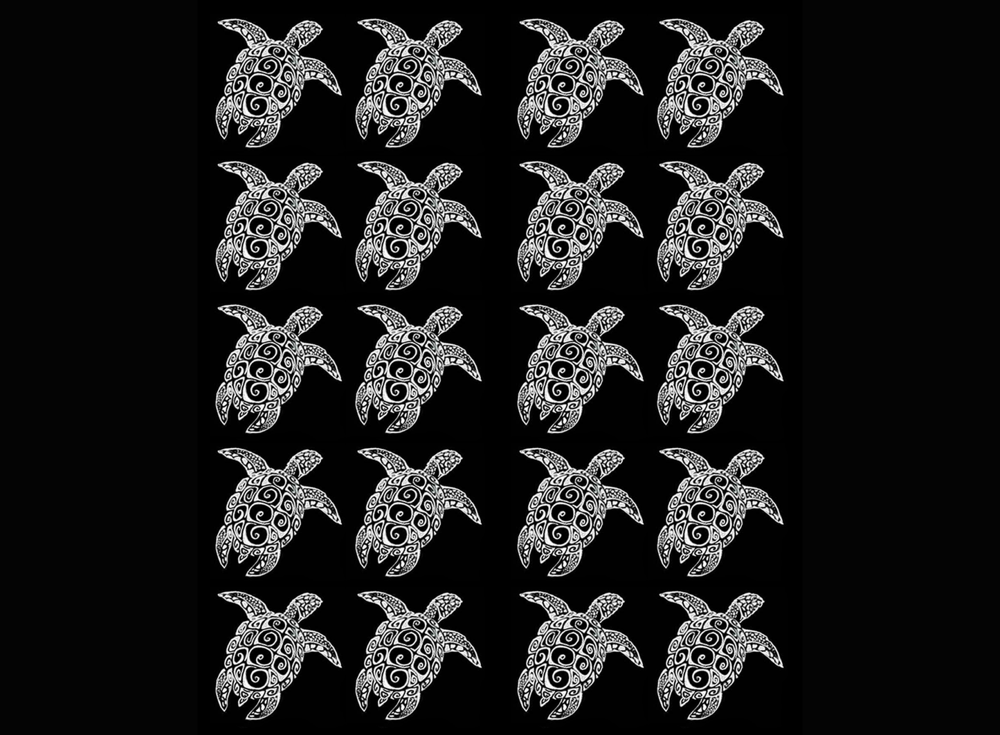 Sea Turtles 20 pcs 1 Inch White Fused Glass Decals