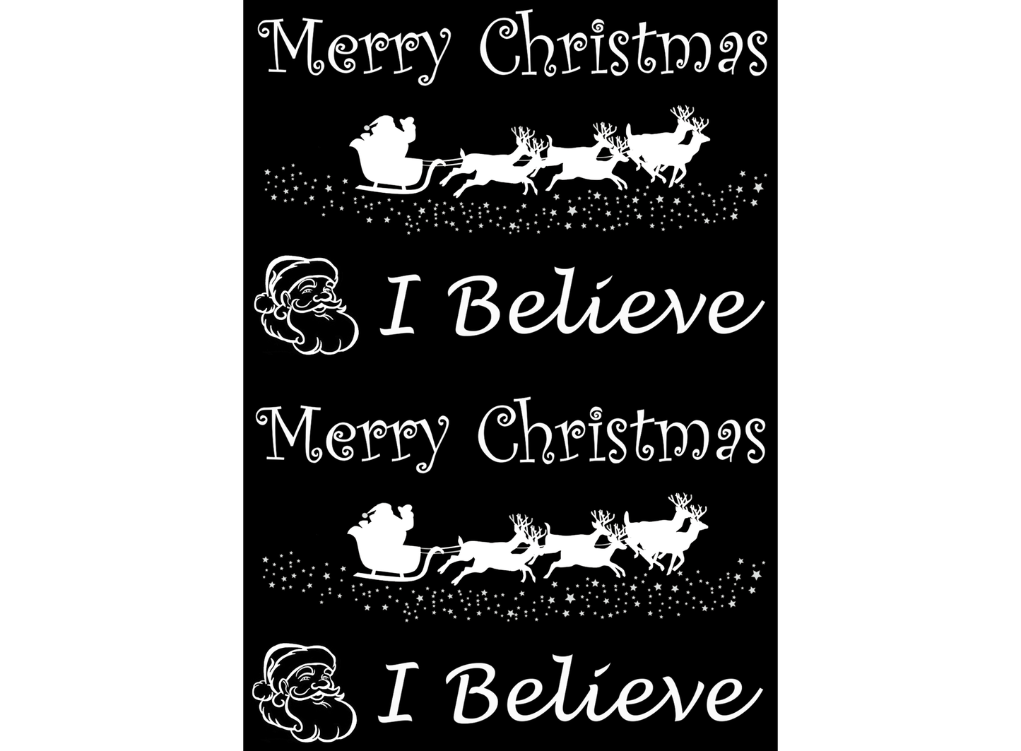 Barrette Christmas 6 pcs 3.5 Inch White Fused Glass Decals