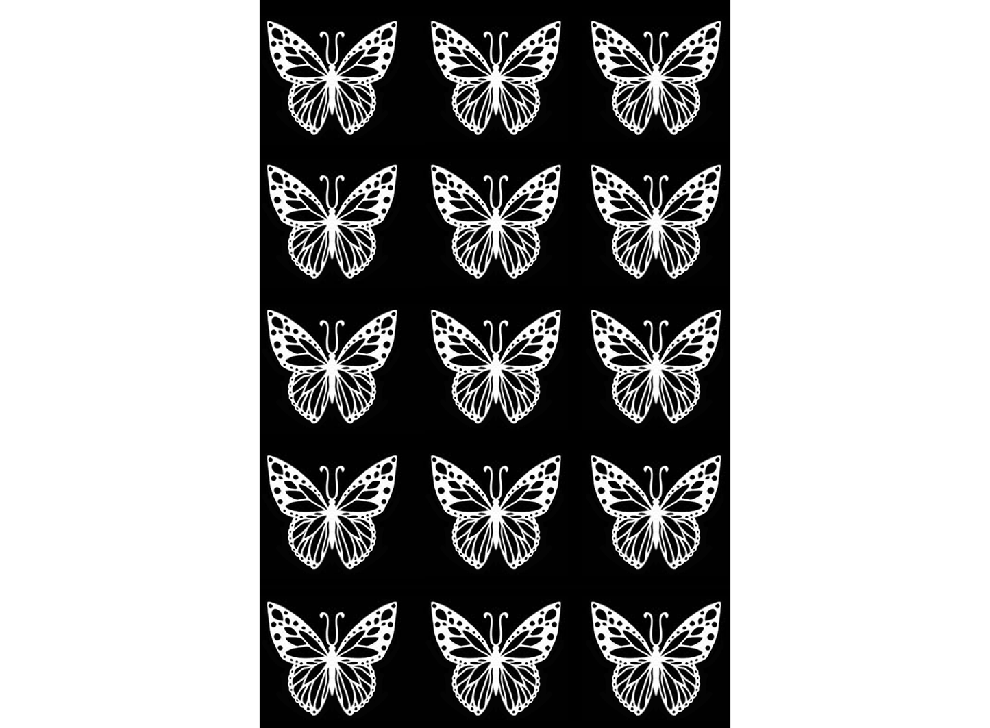 Butterfly Butterflies 15 pcs 1 Inch White Fused Glass Decals