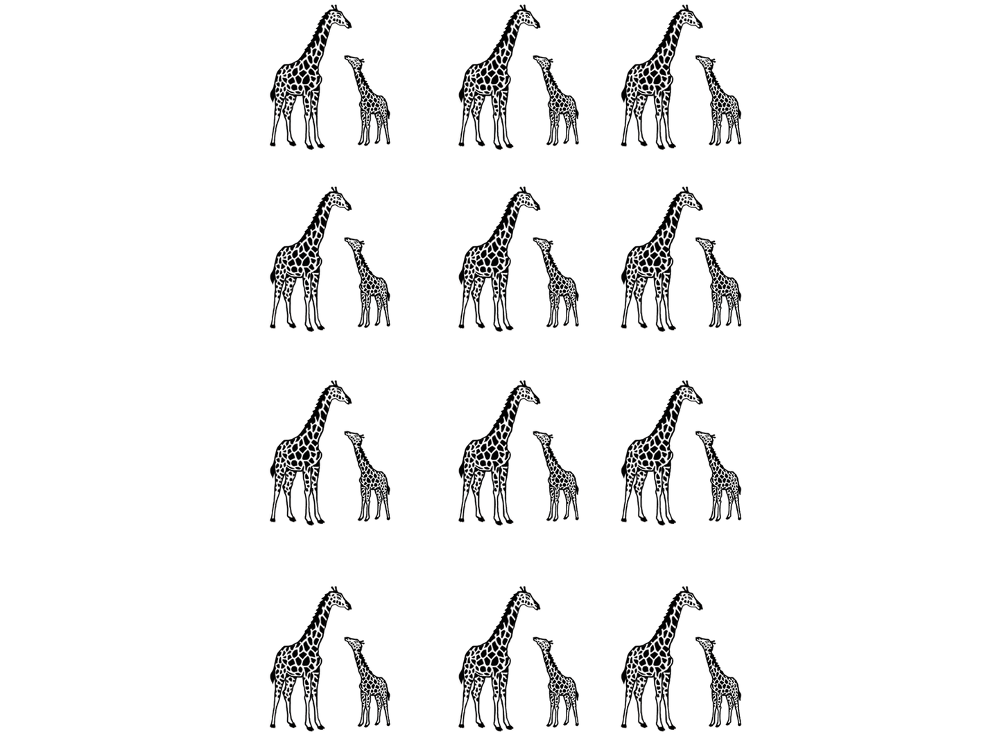 Giraffes 12 pcs 1 Inch Black Fused Glass Decals