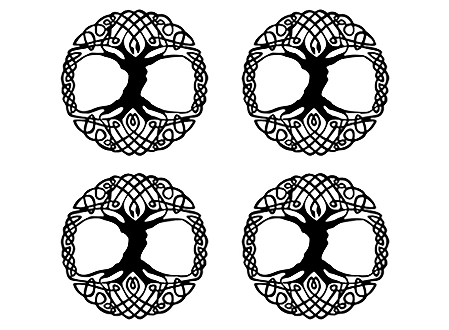 Tree of Life 48 pcs 0.5 Inch Black Fused Glass Decals