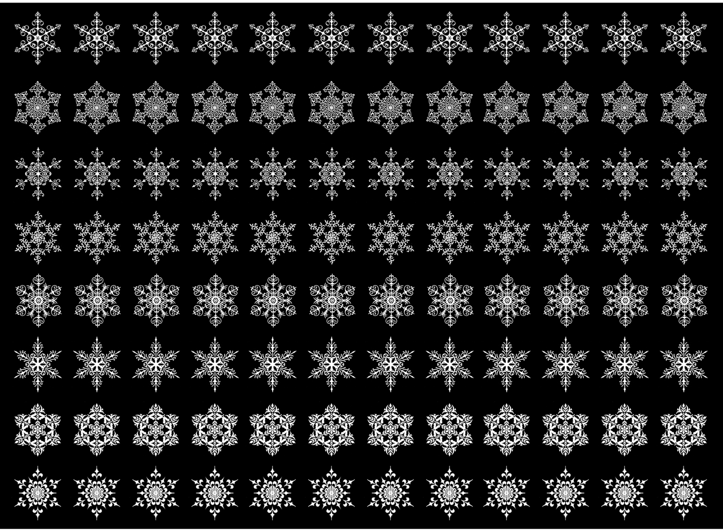 Snowflakes 96 pcs 0.5 Inch White Fused Glass Decals