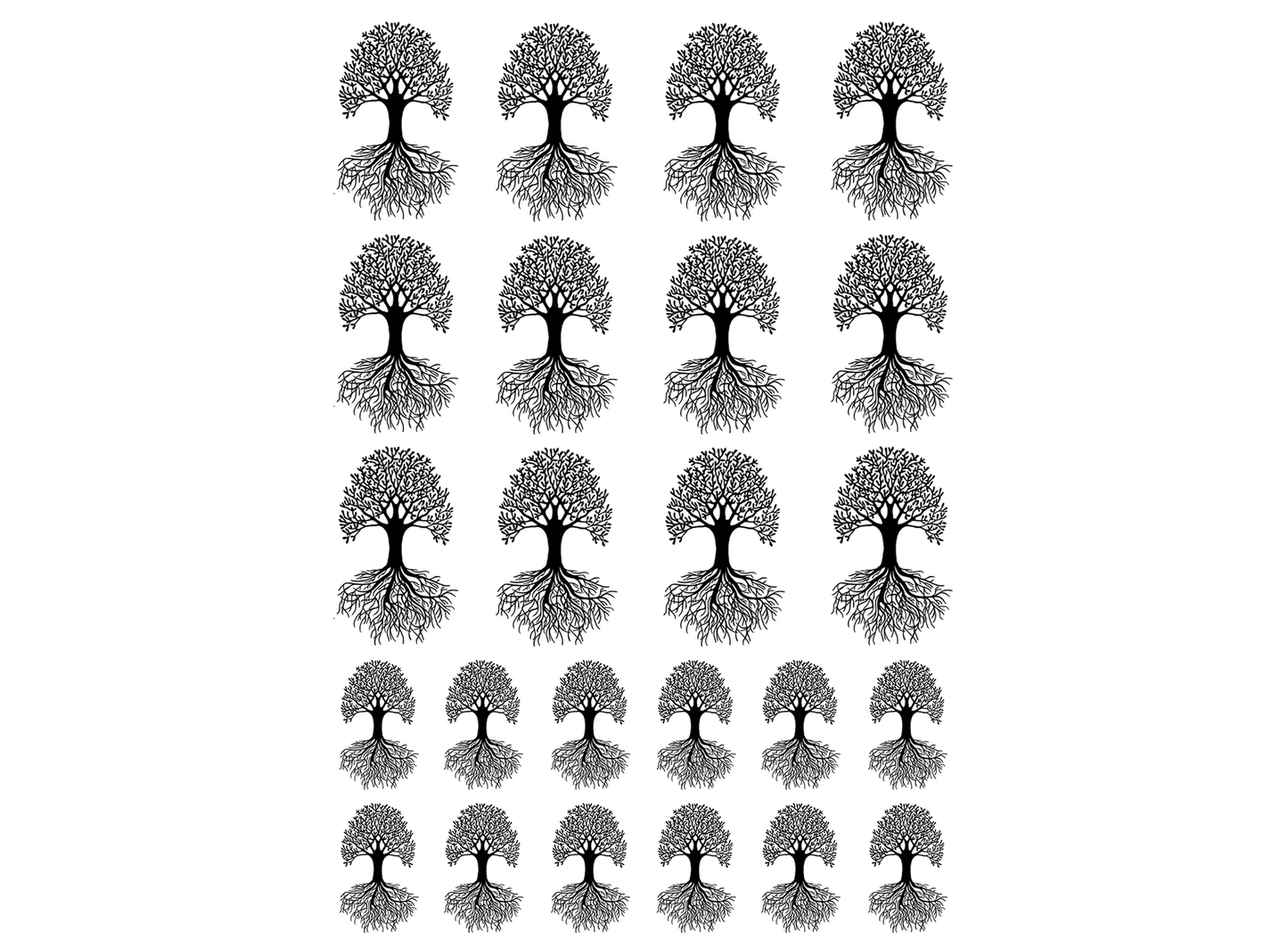 Tree of Life 24 pcs 0.75 to 1.15 Inch Black Fused Glass Decals