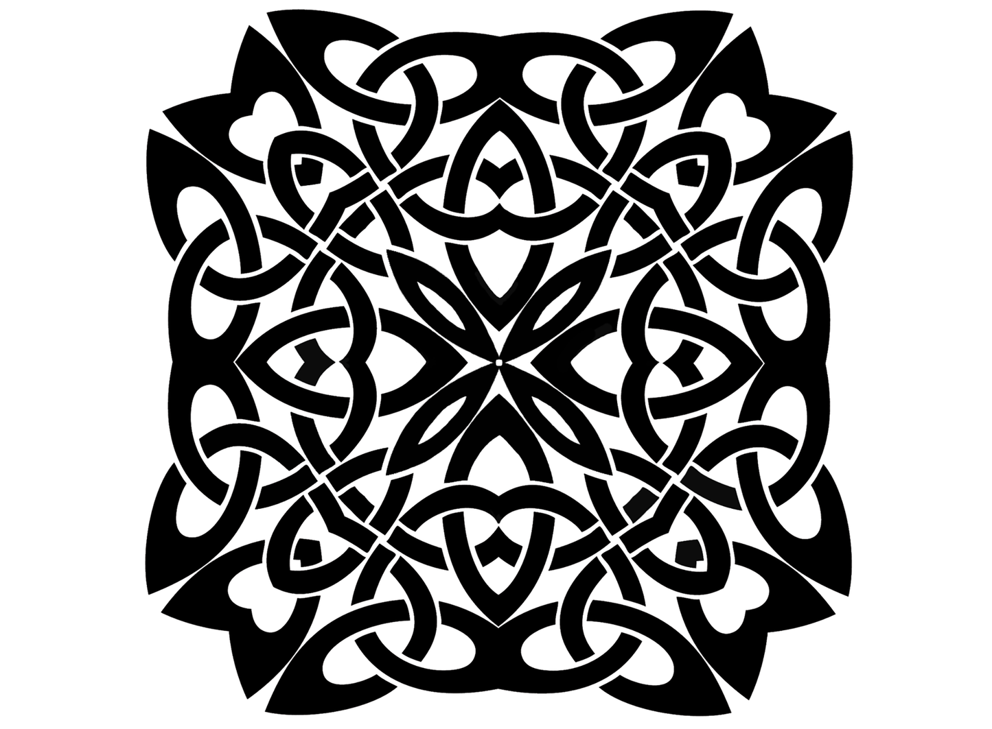 Celtic Knot Squares 2 pcs 4 Inch Black Fused Glass Decals