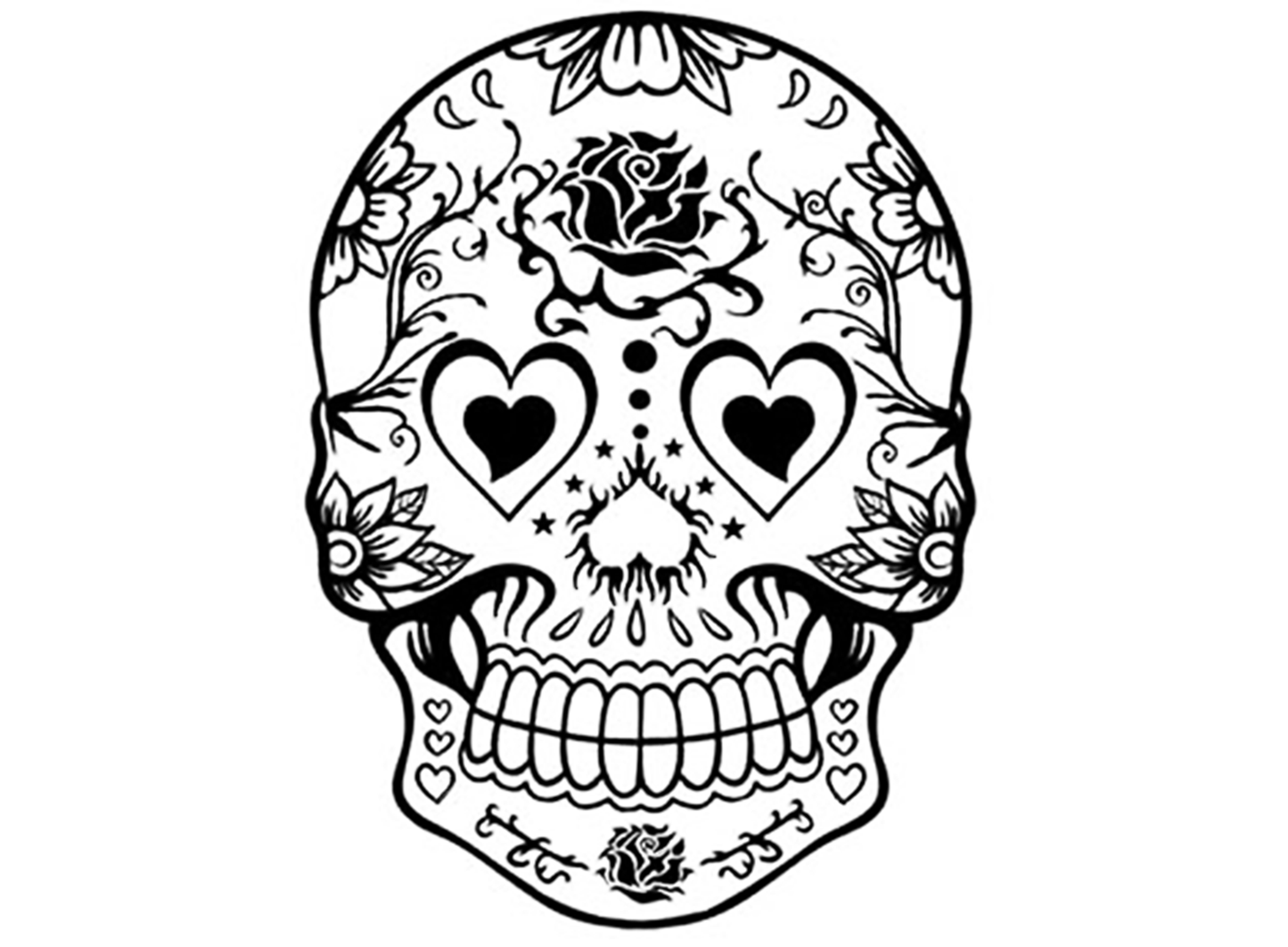 Sugar Skull 2 pcs 3.25 Inch Black Fused Glass Decals