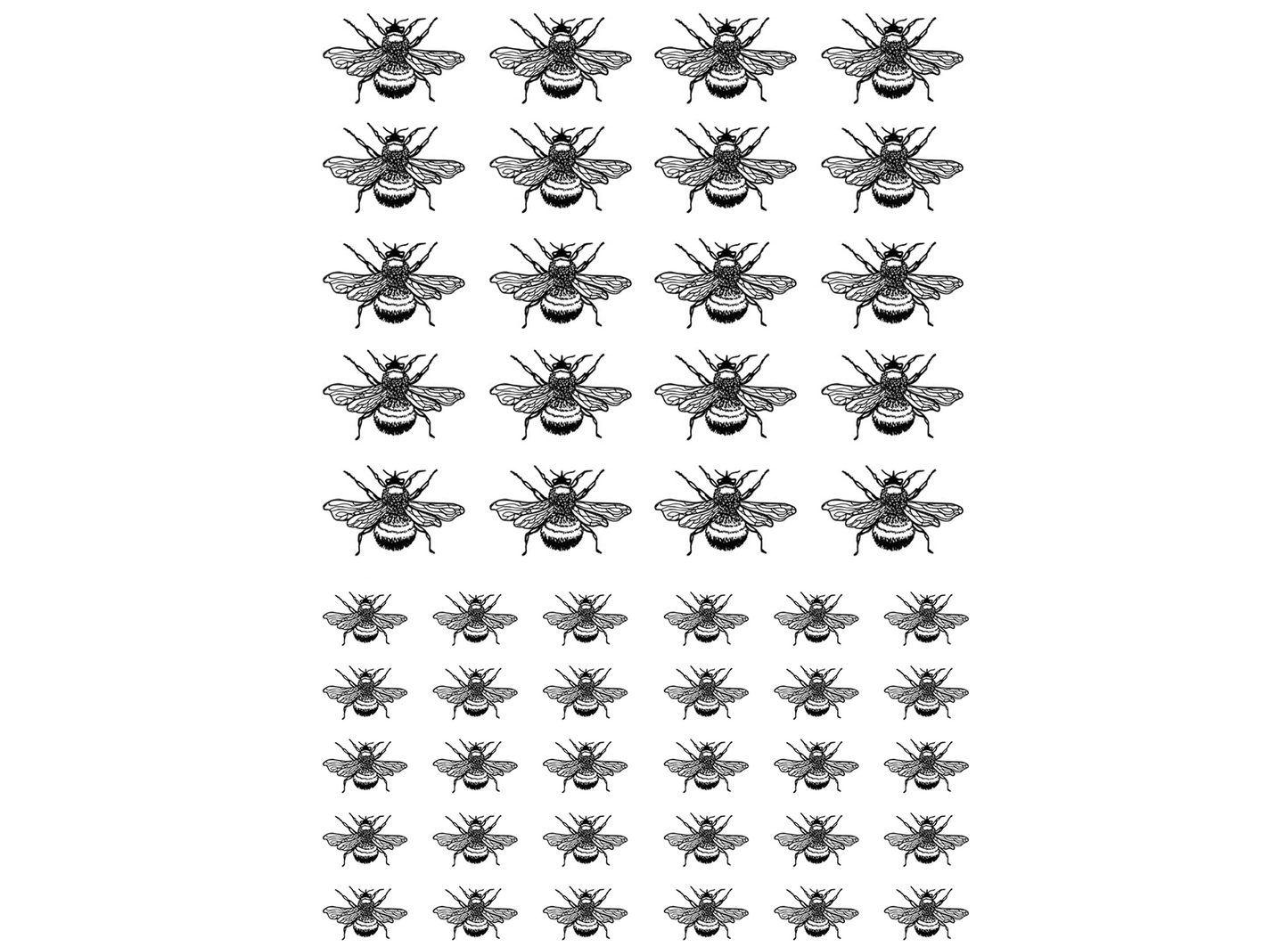 Bumblebee 50 pcs 7/16 to 3/4 Inch Black Fused Glass Decals