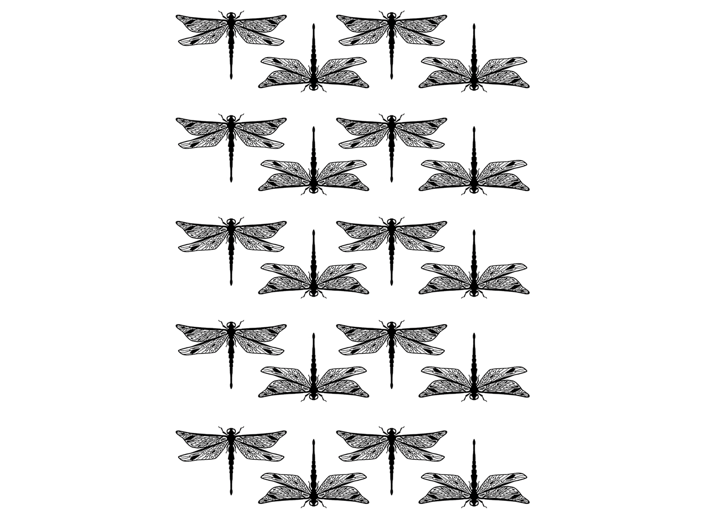 Dragonfly Dragonflies 20 pcs 1 Inch Black Fused Glass Decals