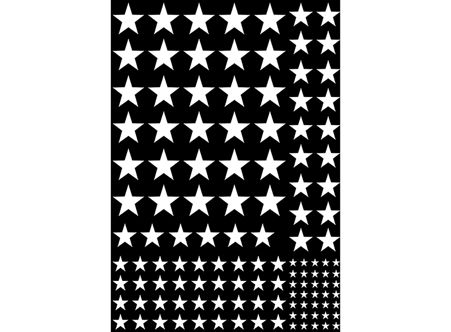 Stars 125 pcs 1/8 to 1/2 Inch White Fused Glass Decals