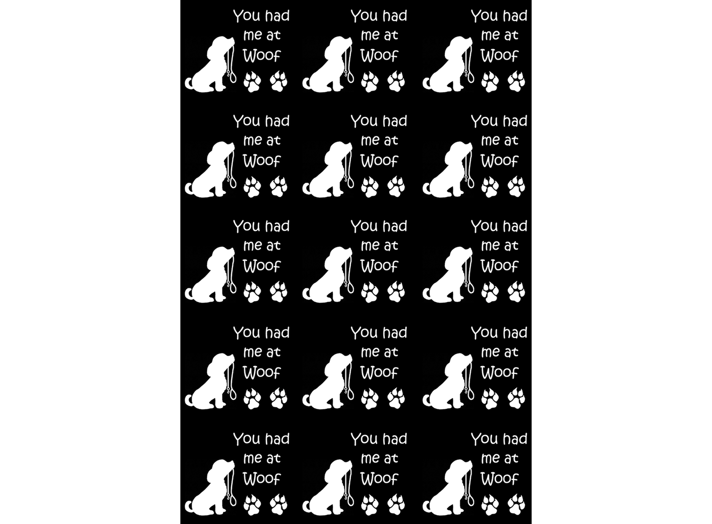 You had me at Woof Dog 15 pcs 1 Inch White Fused Glass Decals