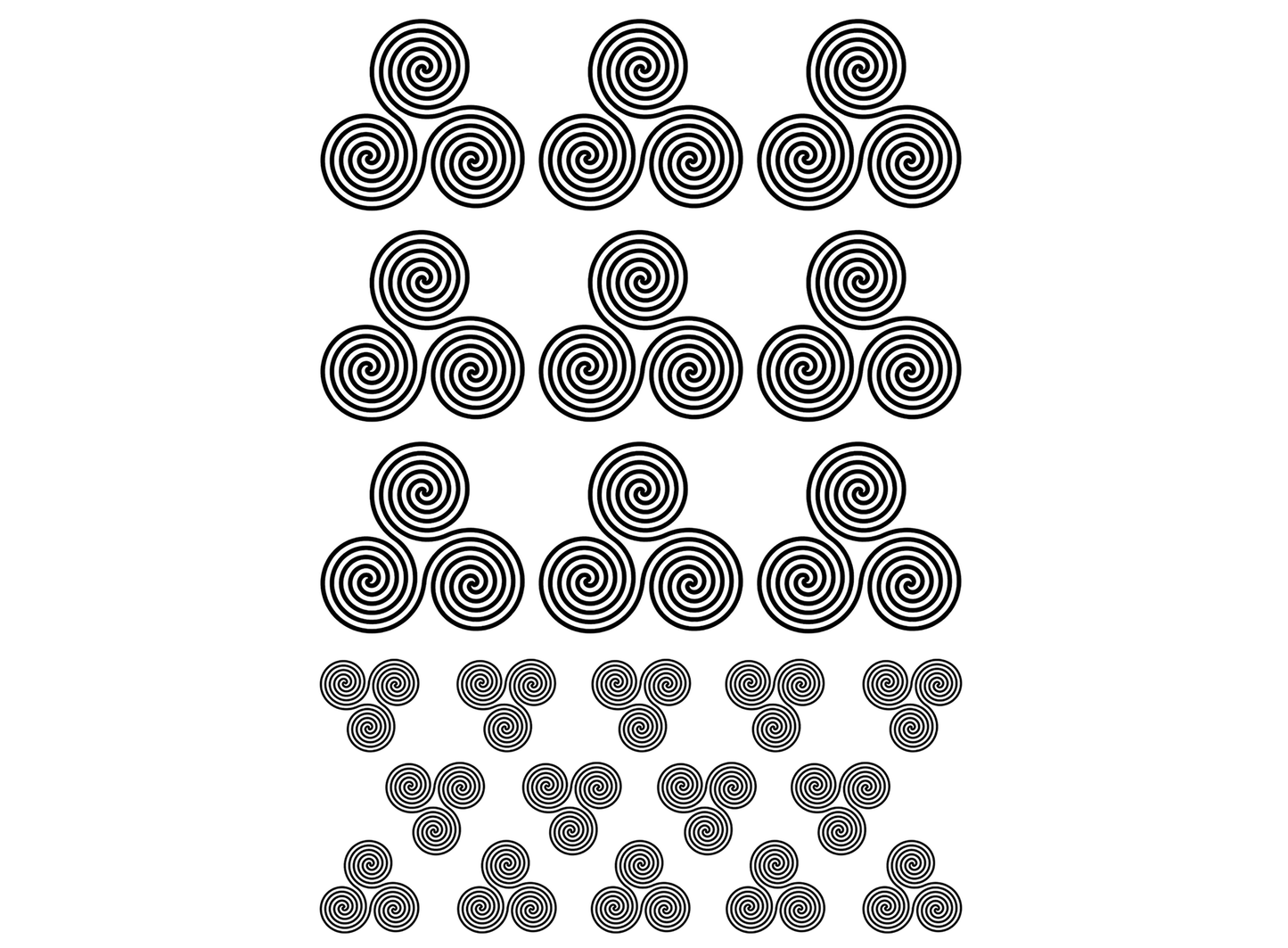 Celtic Triskele 28 pcs Black Fused Glass Decals