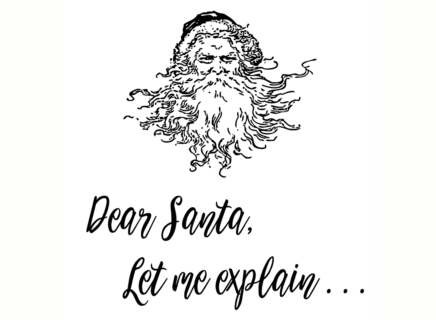 Dear Santa Let Me Explain 2 pcs 3 Inch Black Fused Glass Decals