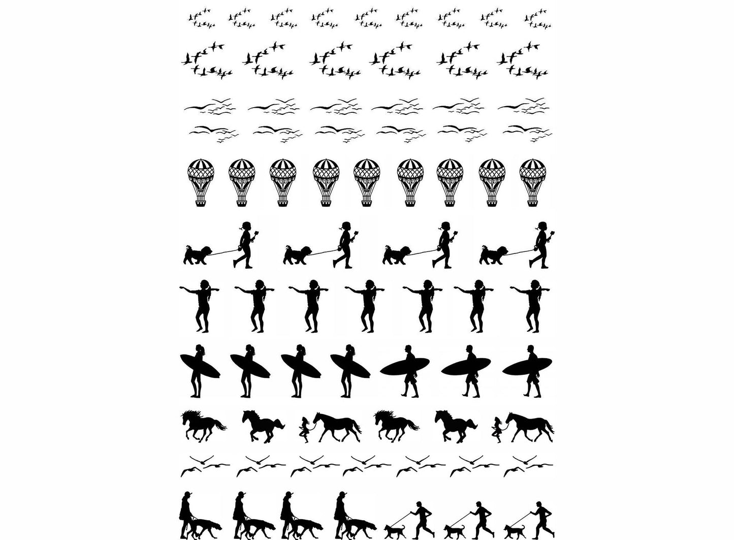 Beach Bits 74 pcs Black Fused Glass Decals