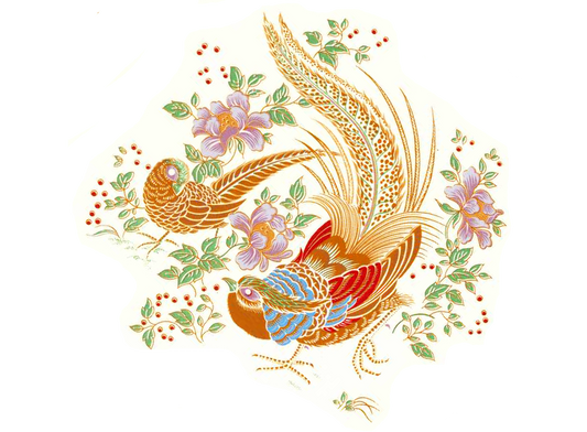 Pheasant with Gold Accents Ceramic Decals 1116