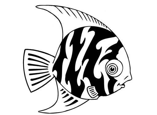 Fish Select 2 pcs Angel #1276 Disc #1275 or Fancy #1274 Large Black Fused Glass Decals