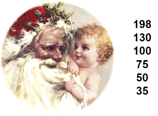 Christmas Santa Baby Father Time Ceramic Decals 2890