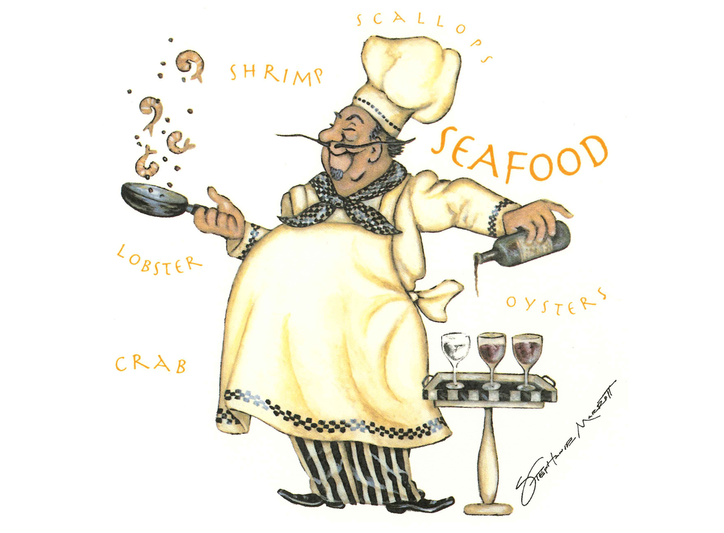Seafood Chef No Background Ceramic Decals 5511