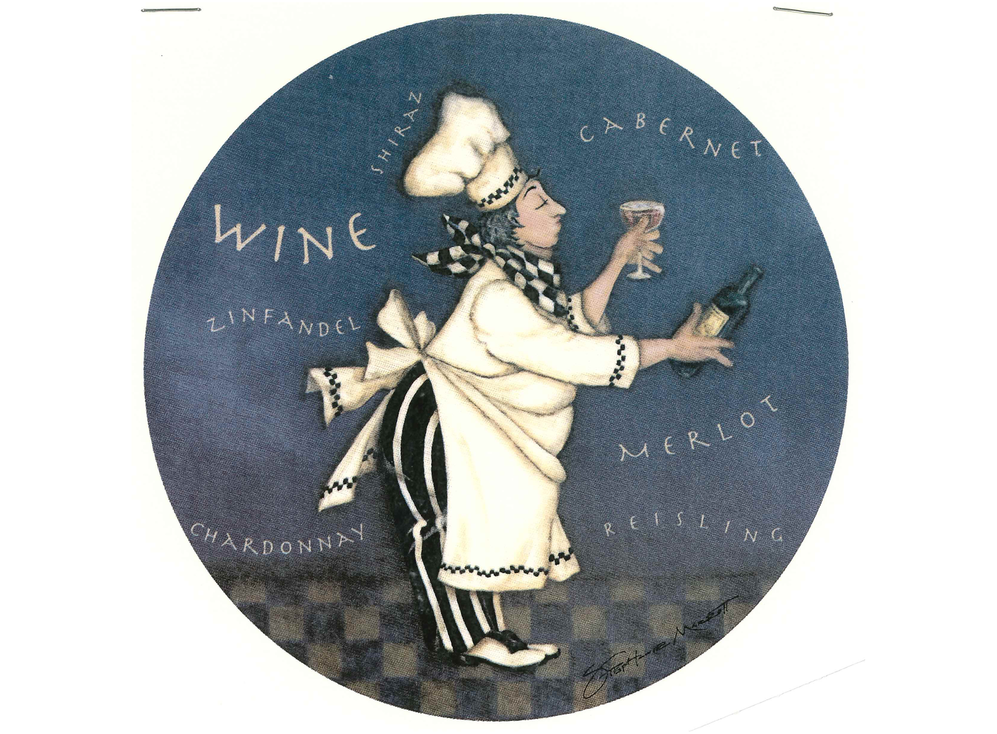 Wine Steward with Background Overglaze Ceramic Decals