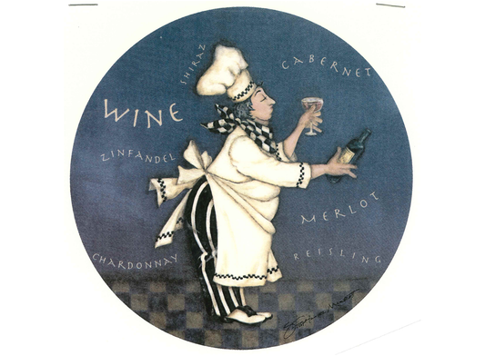 Wine Steward with Background Ceramic Decals 5510