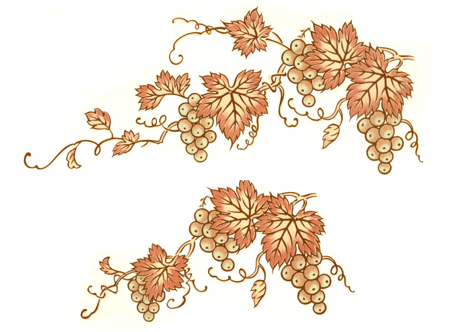 Gold Grape Cluster 10 pcs Leaves Overglaze Ceramic Decals