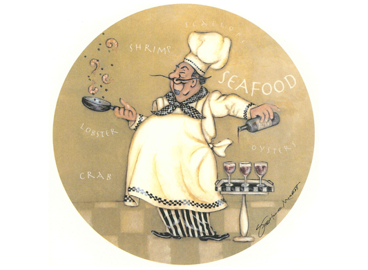 Seafood Chef with Background Ceramic Decals 5511
