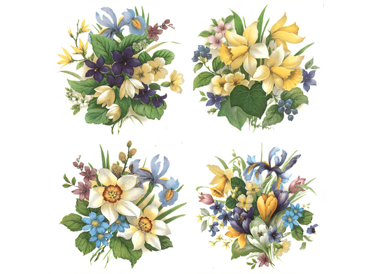 Spring Flower Bouquets and Sprays Overglaze Ceramic Decals