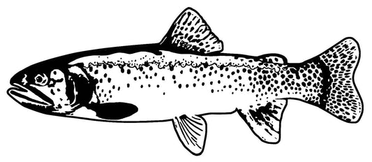 Trout 2 pcs 2.25" X 5.5" Black Fused Glass Decals