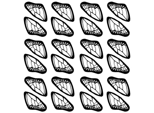 Butterfly Wings 24 pcs  1-3/8"  Black Fused Glass Decals