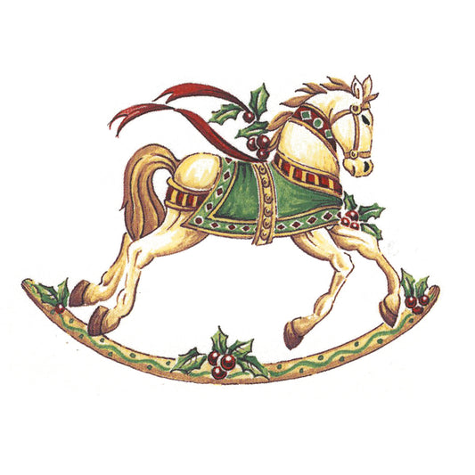 Christmas Rocking Horse Overglaze Waterslide Ceramic Decals