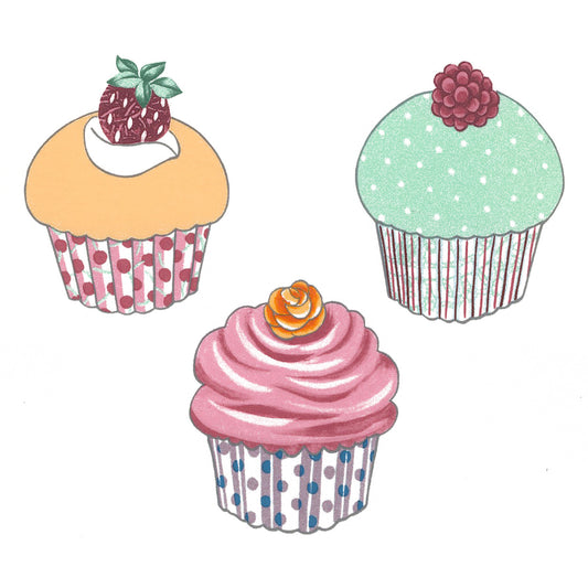 Cupcake Frosted Cup Cake Dessert Overglaze Waterslide Ceramic Decals