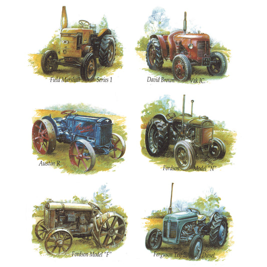 Farm Tractor Set Ceramic Waterslide Decals