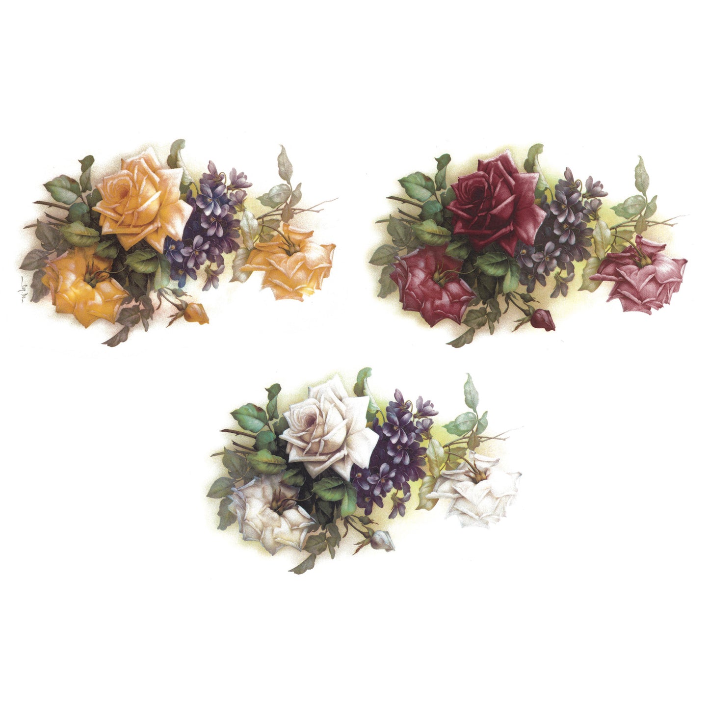 San Do Rose Flower Waterslide Ceramic Decals