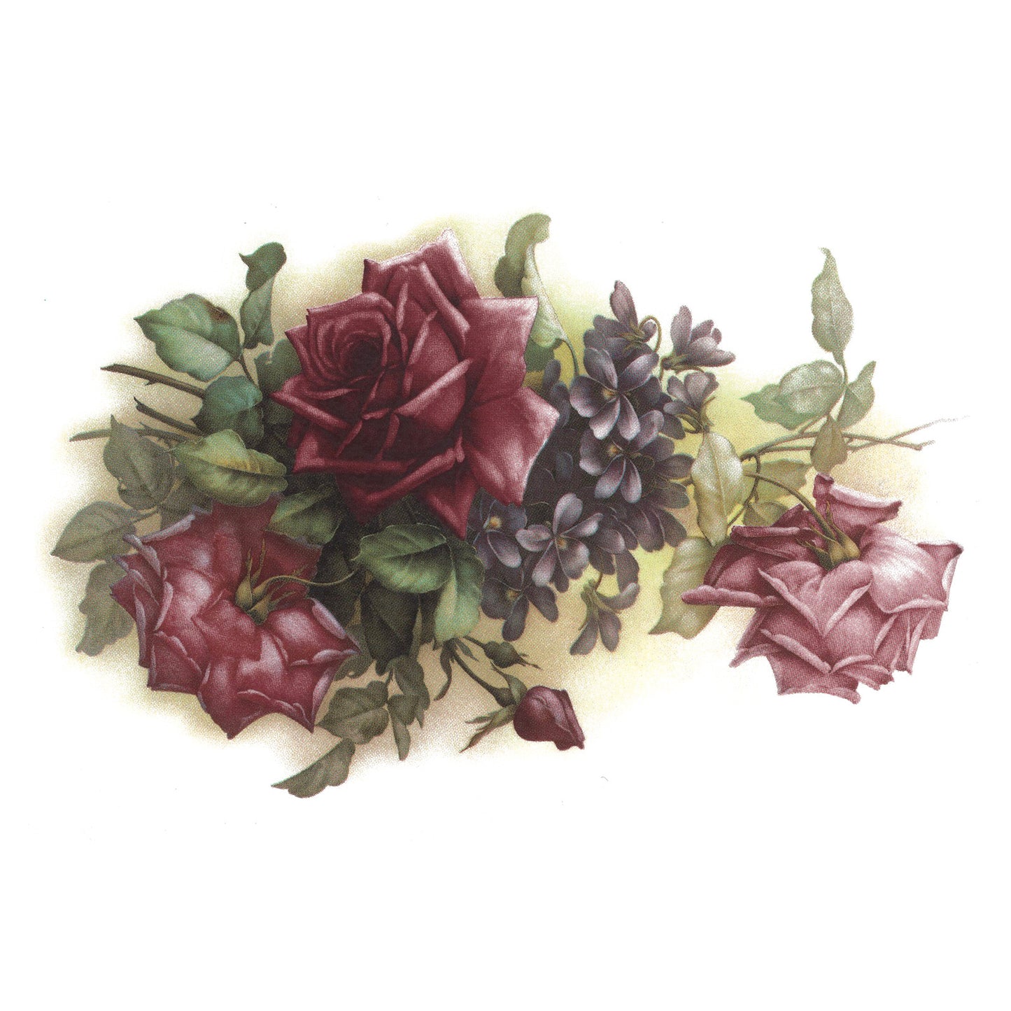 San Do Rose Flower Waterslide Ceramic Decals