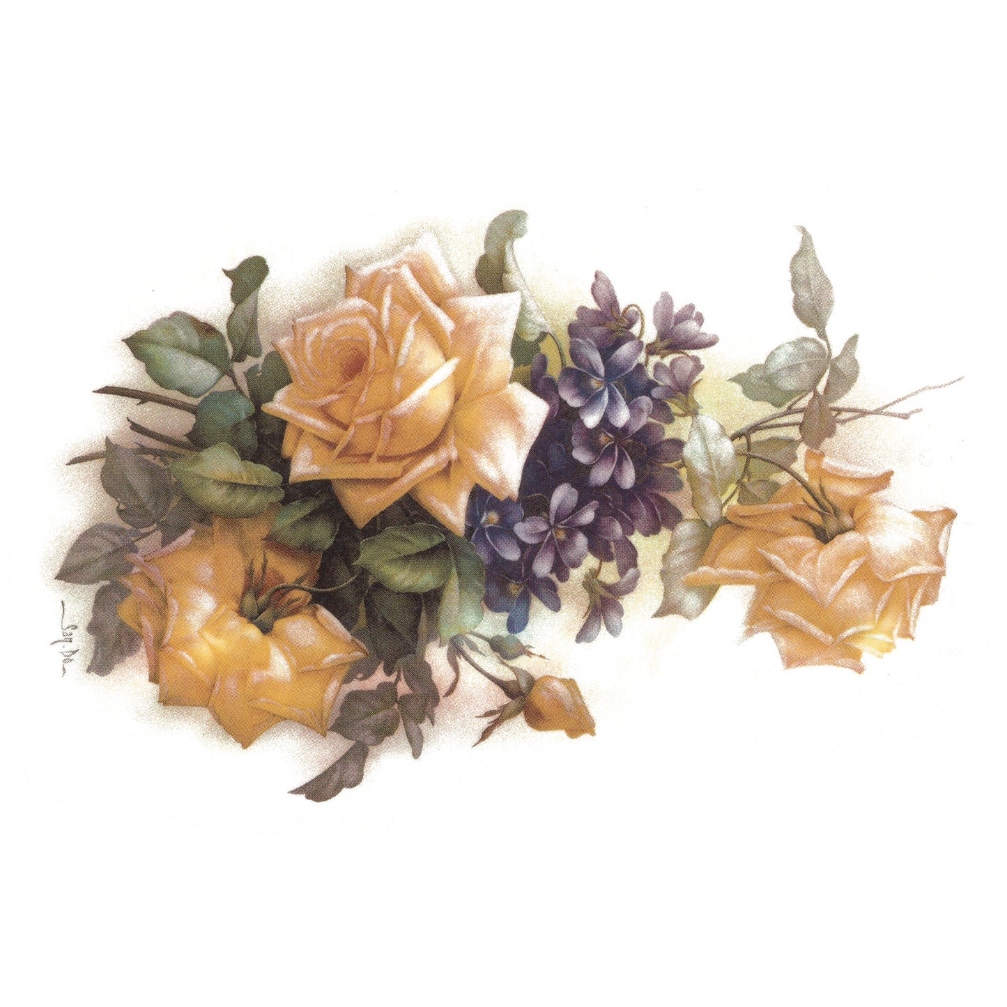San Do Rose Flower Waterslide Ceramic Decals