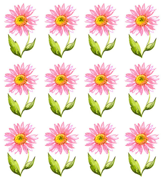 Pink Daisy Flowers Overglaze Ceramic Decals
