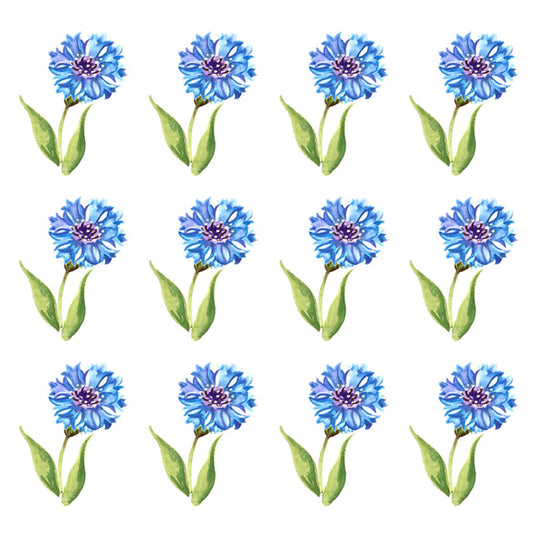 Cornflower Flowers Overglaze Ceramic Decals