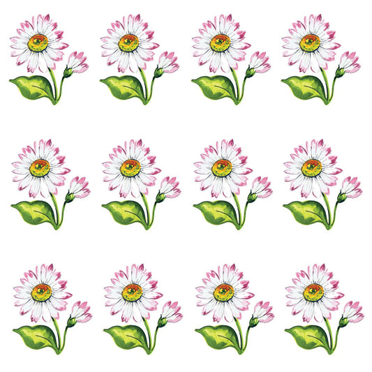 White Daisies Overglaze Ceramic Decals