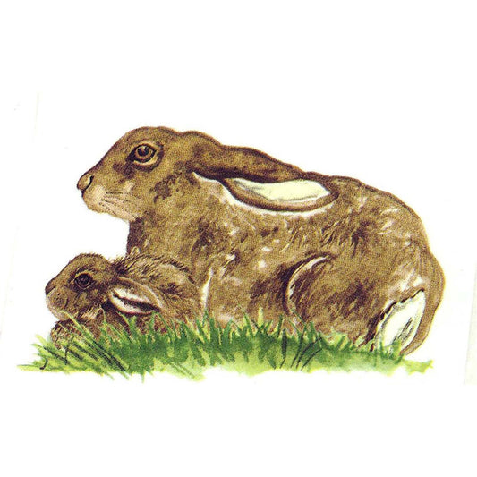 Brown Bunny Rabbit Overglaze Waterslide Ceramic Decals