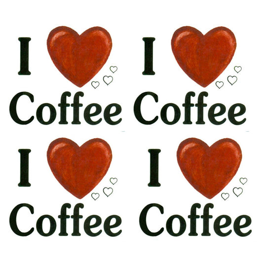 I Love Coffee Overglaze Waterslide Ceramic Decals