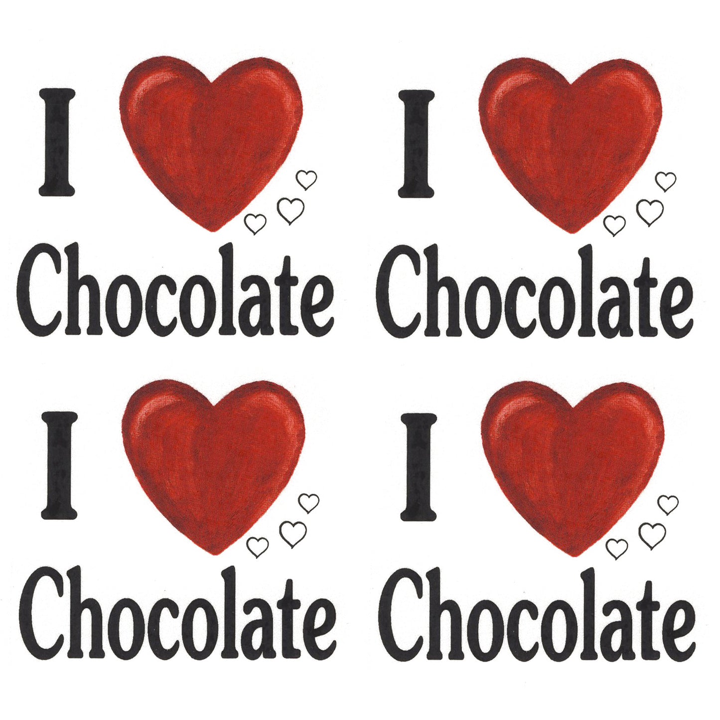 I Love Chocolate Overglaze Waterslide Ceramic Decals