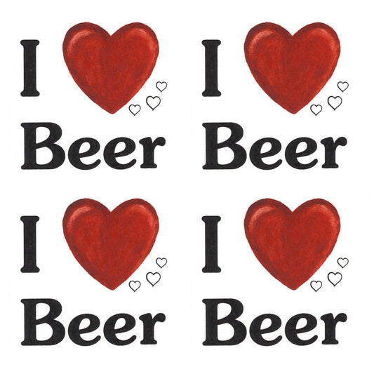 I Love Beer Overglaze Waterslide Ceramic Decals