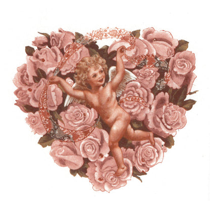 Victorian Rose Heart Cherub Overglaze Waterslide Ceramic Decals