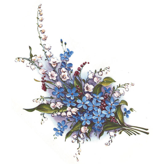 Forget Me Not Lily Flowers Overglaze Waterslide Ceramic Decals