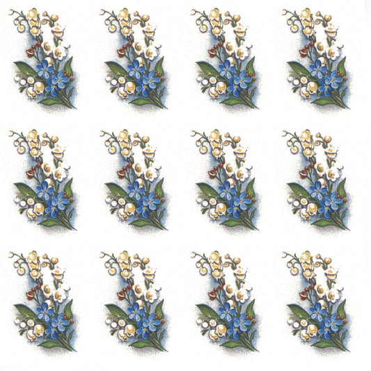 Forget Me Not Lily Flowers 1.25 Inch Overglaze Waterslide Ceramic Decals