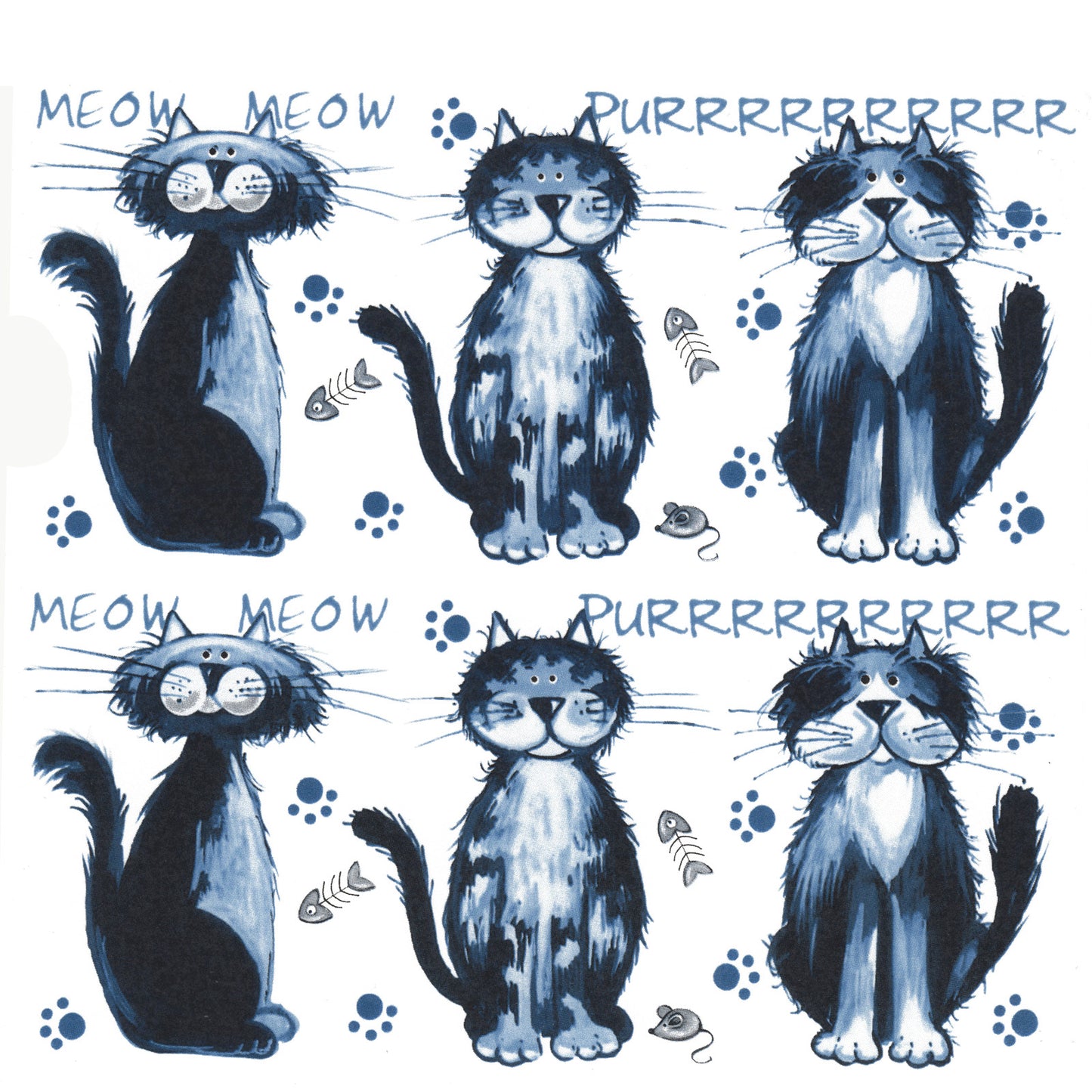 Alley Cat Wrap Wraparound 2 pc 7.75 x 3.5 Inch Overglaze Waterslide Ceramic Decal