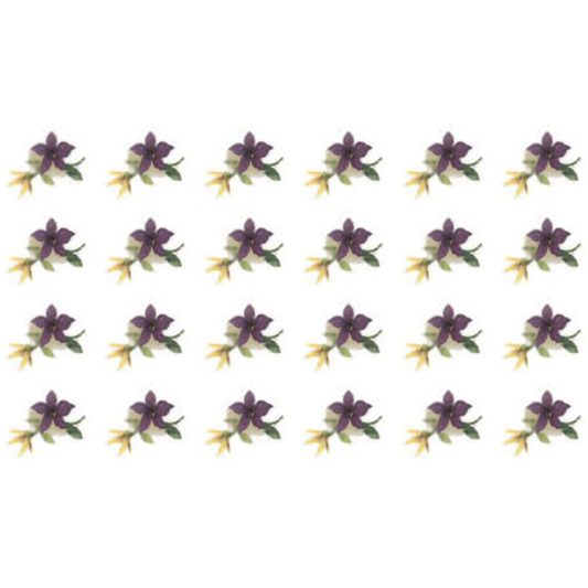 Spring Flower Tiny Purple Overglaze Ceramic Decals