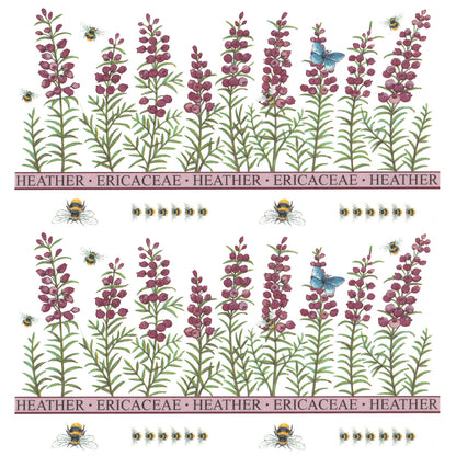 Overglaze Waterslide Decals for Ceramics Heather Flower Wrap 2 pcs