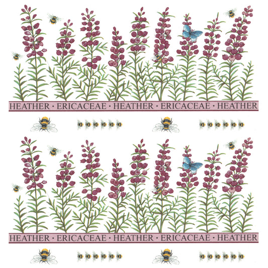 Overglaze Waterslide Decals for Ceramics Heather Flower Wrap 2 pcs