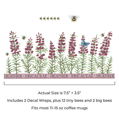 Overglaze Waterslide Decals for Ceramics Heather Flower Wrap 2 pcs